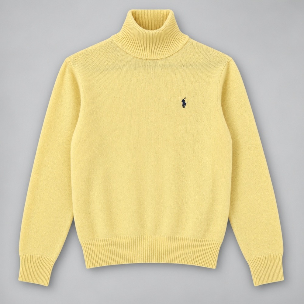 Ralph Lauren Polo Sport Yellow Lambswool Turtleneck Sweater Womens Medium